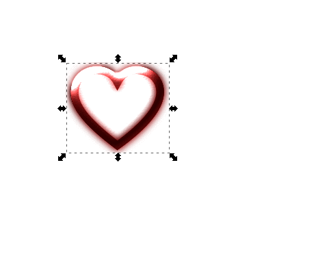 Glowing metal, unfilled heart icon